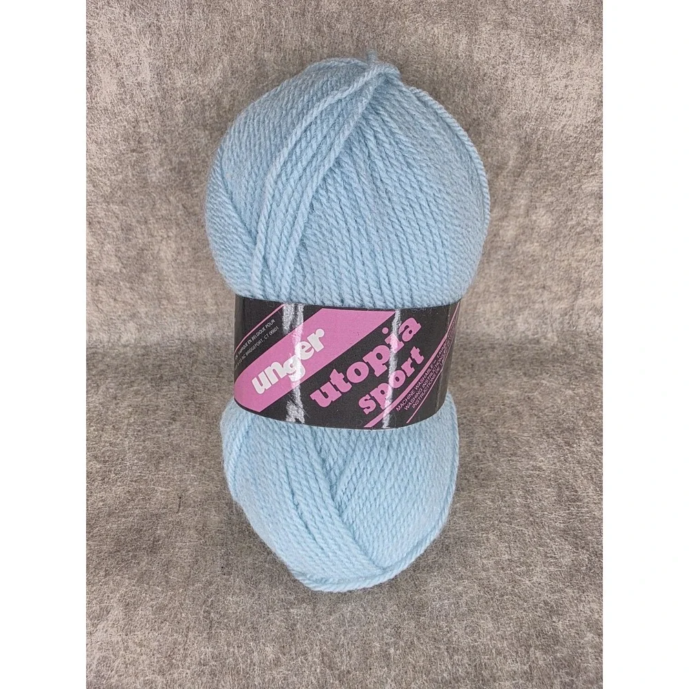 Unger Utopia 2121 Light Blue Acrylic Yarn 1.75 oz. 180 Yards Light Blue Soft NEW